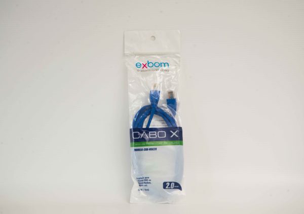 CABO DE REDE "PATCH CORD" CAT 5e COM 2m AZUL - EXBOM