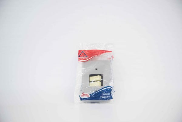 INTERRUPTOR 2 TECLAS SIMPLES DE EMBUTIR 10A 250V - CINZA - PERLEX