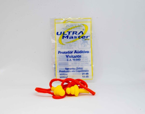 PROTETOR AUDITIVO - TIPO PLUG DE COPOLIMERO C/ CORDÃO DE ALGODÃO - CA 10043 - ULTRA MASTER (visitante) - Imagem 2