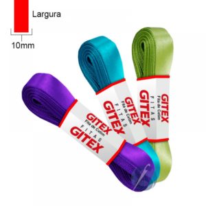 FITA DE CETIM Nº 02 - 10mm X 10m - VERMELHO (107) - GITEX