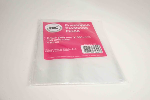 SACO PLASTICO OFICIO 0.06 MICRAS FINO C/4 FUROS C/ 100 UNID - ACP
