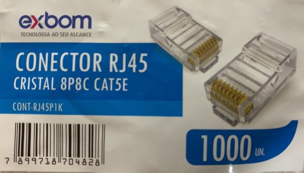 CONECTOR MACHO RJ45 8P8C CAT5E (C/ 1000 UNID) - EXBOM