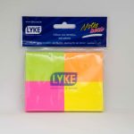 BLOCO AUTO-ADESIVO (ANOTE COLE) 38x51mm - COLORIDO (C/ 4 PÇS) - LYKE