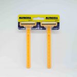 APARELHO DE BARBEAR DESCARTAVEL C/ 2 LAMINAS EM ACO E FITA LUBRIFICANTE (02 peças) - AMARELO - ALFACELL