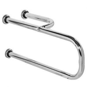 BARRA DE APOIO EM ALUMINIO POLIDO VASO LATERAL ESQUERDO 60cm (NBR 9050) - FAMOSA