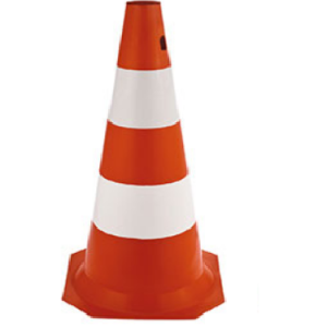CONE DE SINALIZACAO PVC RIGIDO 75cm - LARANJA E BRANCO - WORKER